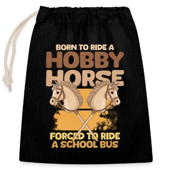 Hobby Horse Schulbus - Verschließbarer Geschenkbeutel aus Baumwolle (25x30cm) - Schwarz - Vorne