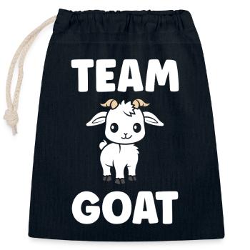Team Goat Illustration Mignon - Sac cadeau en coton avec cordon (25 x 30 cm) - bleu marine - Devant
