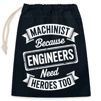 Dictons de machiniste Profession Drôle de drôle de cadeau de machiniste - Sac cadeau en coton avec cordon (25 x 30 cm) - bleu marine - Devant