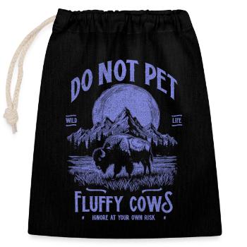 Les bisons vintage ne caressent pas les vaches duveteuses Bizons drôles - Sac cadeau en coton avec cordon (25 x 30 cm) - noir - Devant