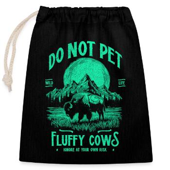 Les bisons vintage ne caressent pas les vaches duveteuses Bizons drôles - Sac cadeau en coton avec cordon (25 x 30 cm) - noir - Devant