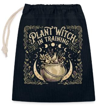 Sorcière des plantes en formation Sorcellerie des herbes - Sac cadeau en coton avec cordon (25 x 30 cm) - bleu marine - Devant
