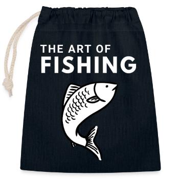 L’art de la pêche - Sac cadeau en coton avec cordon (25 x 30 cm) - bleu marine - Devant