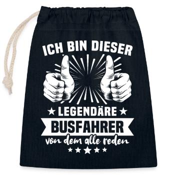 Busfahrer Legende - Verschließbarer Geschenkbeutel aus Baumwolle (25x30cm) - Navy - Vorne