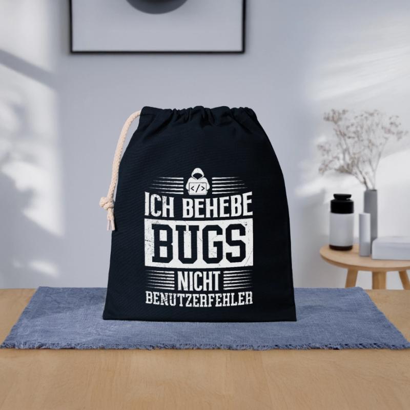 Coder I FIX BUGS NOT USER ERROR FUNNY Closable cotton gift bag (25x30cm)