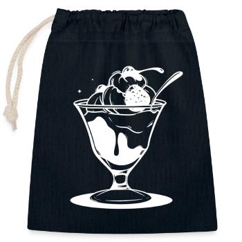 Eiscreme Eisbecher - Closable cotton gift bag (25x30cm) - navy - Front