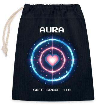 Safe Space Aura | Social Work Empathy - Closable cotton gift bag (25x30cm) - navy - Front