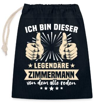 Zimmermann Sprüche - Verschließbarer Geschenkbeutel aus Baumwolle (25x30cm) - Navy - Vorne