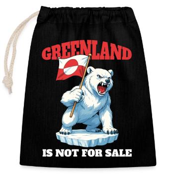 Le Groenland n’est pas à vendre - Sac cadeau en coton avec cordon (25 x 30 cm) - noir - Devant