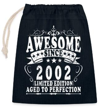 2002 Birthday - Closable cotton gift bag (25x30cm) - navy - Front
