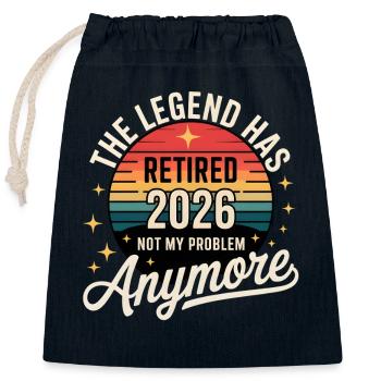 Perfect Retirement Gift 2026, Ideal for men women - Closable cotton gift bag (25x30cm) - navy - Front
