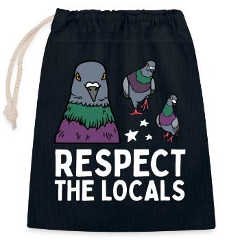 Respect the Locals Pigeons Coo - Closable cotton gift bag (25x30cm) - navy - Front