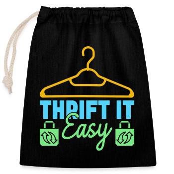 Thrift Shopper Thrift It Easy Thrift Store - Verschließbarer Geschenkbeutel aus Baumwolle (25x30cm) - Schwarz - Vorne