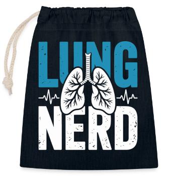 Lung Nerd Lungenliebhaber Shirt - Verschließbarer Geschenkbeutel aus Baumwolle (25x30cm) - Navy - Vorne