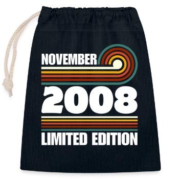 Édition limitée cadeau pour le 18e anniversaire 2008 - Sac cadeau en coton avec cordon (25 x 30 cm) - bleu marine - Devant