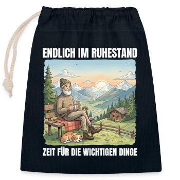 Retirement Hiking Time for the important things - Closable cotton gift bag (25x30cm) - navy - Front