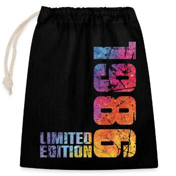 40th Anniversary Man Woman 40 Years 1986 Gift - Closable cotton gift bag (25x30cm) - black - Front