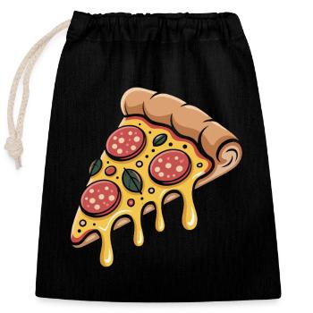 Pizzaiatrice - Sac cadeau en coton avec cordon (25 x 30 cm) - noir - Devant