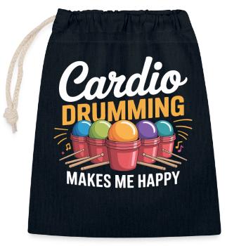 Cardio Drumming Freude - Verschließbarer Geschenkbeutel aus Baumwolle (25x30cm) - Navy - Vorne