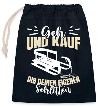 Bob Driver GO AND BUY YOUR OWN - Closable cotton gift bag (25x30cm) - navy - Front