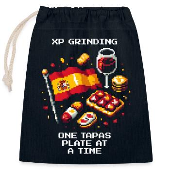 XP grinden | Tapas Spanien Barhopping - Verschließbarer Geschenkbeutel aus Baumwolle (25x30cm) - Navy - Vorne