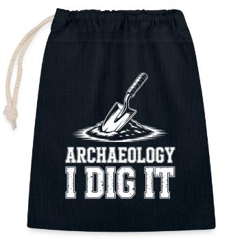 Archaeology I Dig It - Closable cotton gift bag (25x30cm) - navy - Front