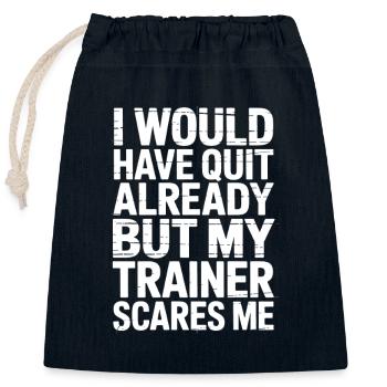Noch nicht aufhören: Trainer Fear Gym Tee - Verschließbarer Geschenkbeutel aus Baumwolle (25x30cm) - Navy - Vorne