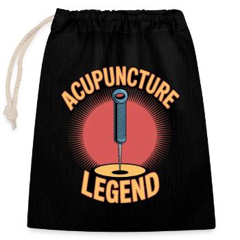 Acupuncture Médecine chinoise Santé - Sac cadeau en coton avec cordon (25 x 30 cm) - noir - Devant