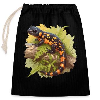 Fire Salamander Salamander - Closable cotton gift bag (25x30cm) - black - Front