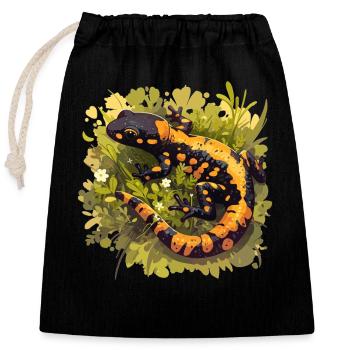 Fire Salamander Salamander - Closable cotton gift bag (25x30cm) - black - Front