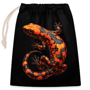 Fire Salamander Salamander - Closable cotton gift bag (25x30cm) - black - Front