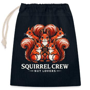 Squirrel Crew - Bande d’Eichhörnchen des Amoureux des Noix - Sac cadeau en coton avec cordon (25 x 30 cm) - bleu marine - Devant