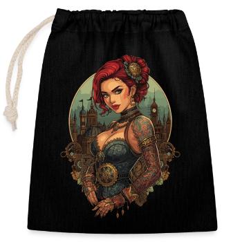 Femmes Steampunk Magnifiques Steampunk - Sac cadeau en coton avec cordon (25 x 30 cm) - noir - Devant
