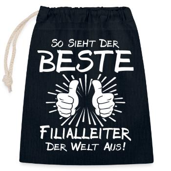 Meilleur gérant de magasin - Sac cadeau en coton avec cordon (25 x 30 cm) - bleu marine - Devant