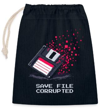 Save File Broken | Undertaker Irony - Closable cotton gift bag (25x30cm) - navy - Front