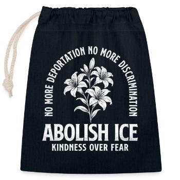 Abschaffen – Freundlichkeit statt Angst Einwanderungsrechte - Verschließbarer Geschenkbeutel aus Baumwolle (25x30cm) - Navy - Vorne