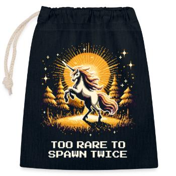 Too Rare | One-time | Unicorn | Unique piece - Closable cotton gift bag (25x30cm) - navy - Front