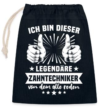 Zahntechniker Legende - Verschließbarer Geschenkbeutel aus Baumwolle (25x30cm) - Navy - Vorne