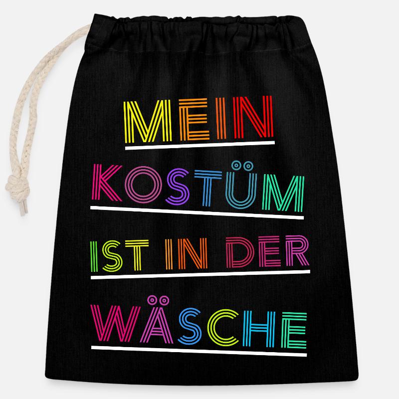 Mon costume est dans la lessive, c’est drôle à dire - Sac cadeau en coton avec cordon (25 x 30 cm) - noir
