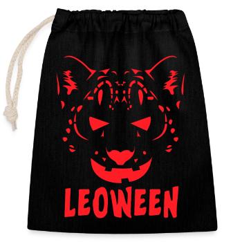 Safari Afrique Vie sauvage du Serengeti Léopard d’Halloween - Sac cadeau en coton avec cordon (25 x 30 cm) - noir - Devant