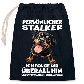 Propriétaires de chiens rottweiler pour propriétaires de chiens rottweilers - Sac cadeau en coton avec cordon (25 x 30 cm) - bleu marine - Devant