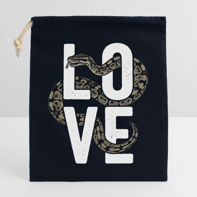 Königspython Schlangen LOVE Terrarium Python Verschließbarer Geschenkbeutel aus Baumwolle (25x30cm)