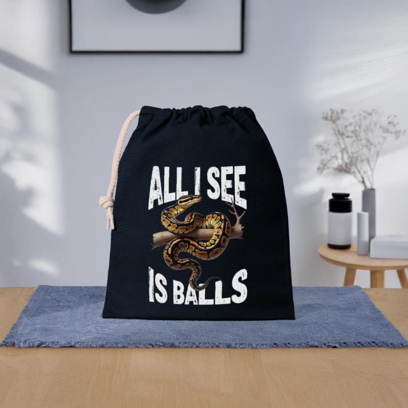 Python roi Serpents Amateurs de terrarium Python Sac cadeau en coton avec cordon (25 x 30 cm)