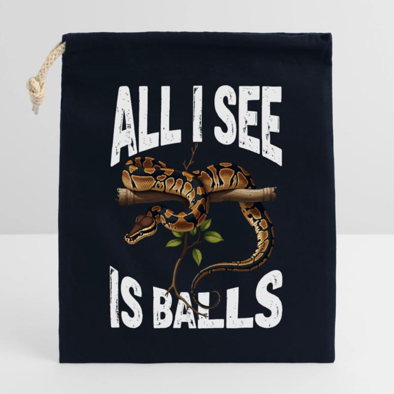 Python roi Serpents Amateurs de terrarium Python Sac cadeau en coton avec cordon (25 x 30 cm)