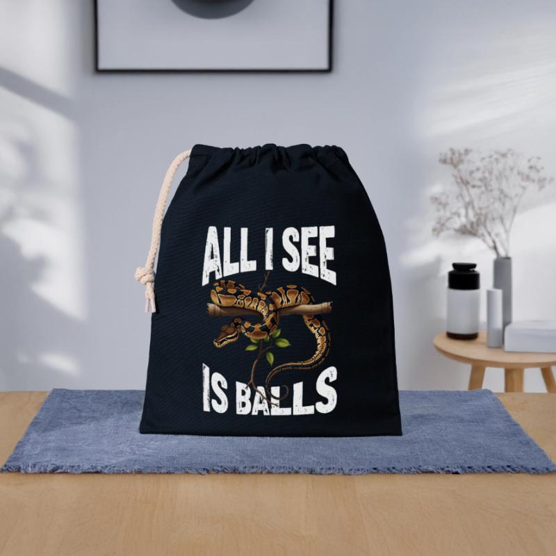 Python roi Serpents Amateurs de terrarium Python Sac cadeau en coton avec cordon (25 x 30 cm)