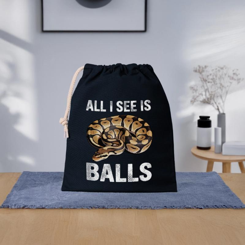 Python roi Serpents Amateurs de terrarium Python Sac cadeau en coton avec cordon (25 x 30 cm)