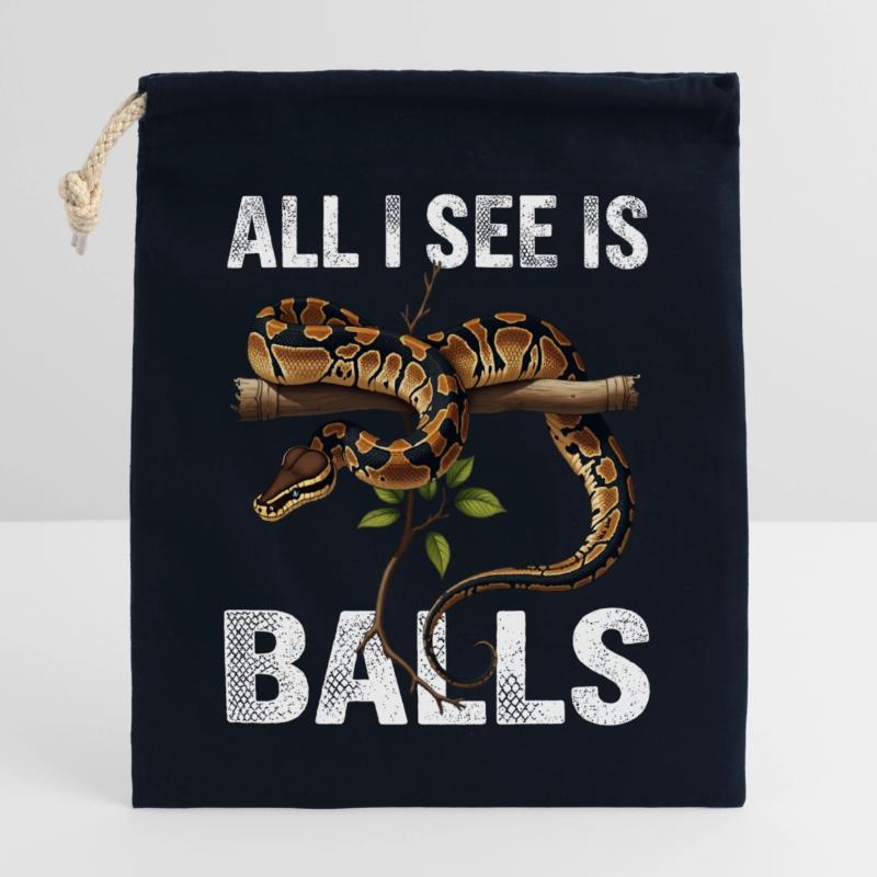 Python roi Serpents Amateurs de terrarium Python Sac cadeau en coton avec cordon (25 x 30 cm)