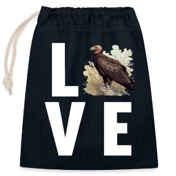 Vautour - Sac cadeau en coton avec cordon (25 x 30 cm) - bleu marine - Devant