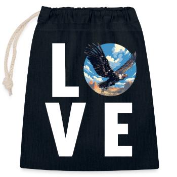 Vautour - Sac cadeau en coton avec cordon (25 x 30 cm) - bleu marine - Devant
