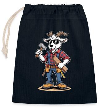 Coole Schreiner Ziege Handwerker Zimmermann - Verschließbarer Geschenkbeutel aus Baumwolle (25x30cm) - Navy - Vorne